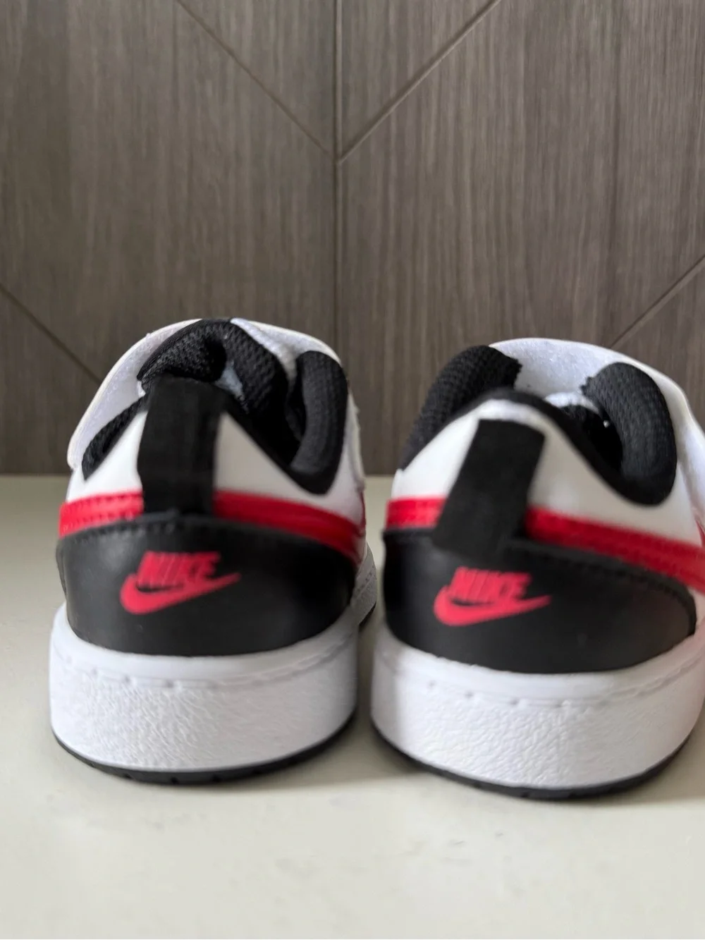 Nike Court Borough Low 2 Toddler White & University Red Sneakers